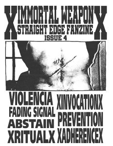 Straight Edge Fanzine Immortal Weapon Issue 4 Cover